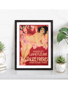 Affiche Pub vintage parfum Liane fleurie 2