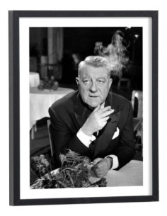 Affiche de Jean Gabin fumant une cigarette (noir et blanc)