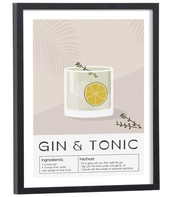 Affiche Cocktail Gin Tonic