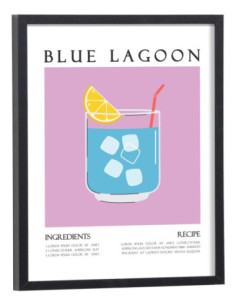 Affiche Cocktail Blue Lagoon