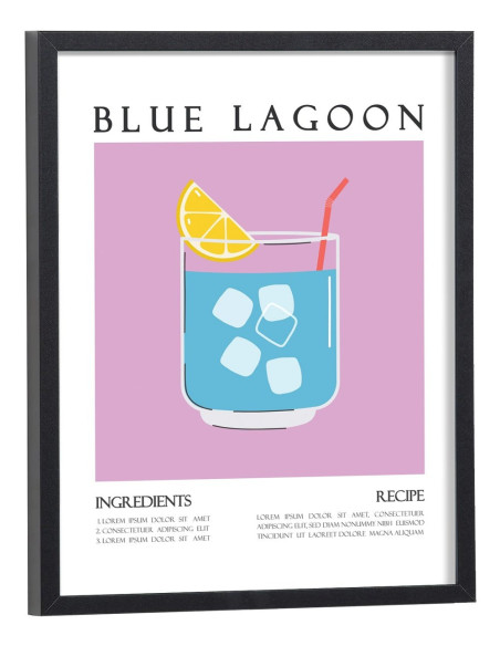 Affiche Cocktail Blue Lagoon