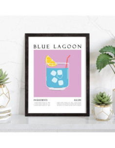 Affiche Cocktail Blue Lagoon 2