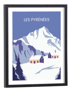 Affiche Les Pyrénées vintage