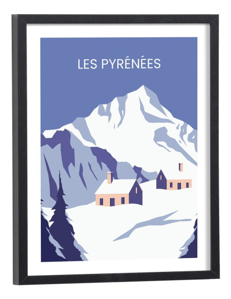 Affiche Les Pyrénées vintage