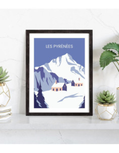 Affiche Les Pyrénées vintage 2