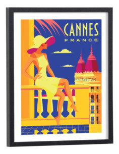 Affiche Cannes Retro chic vintage