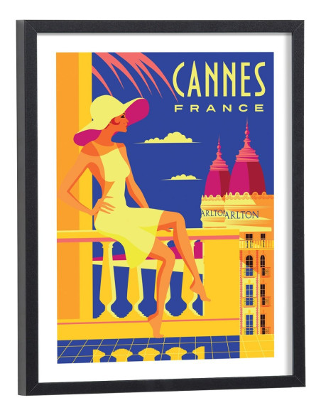 Affiche Cannes Retro chic vintage