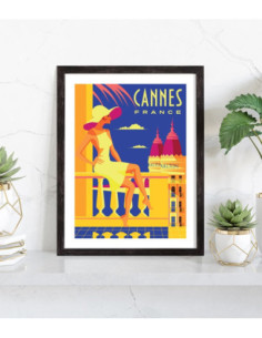Affiche Cannes Retro chic vintage 2