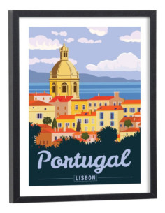Affiche Portugal Lisbonne Vintage