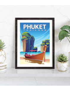 Affiche Phuket Vintage Thaïlande 2