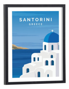 Affiche Santorin Vintage