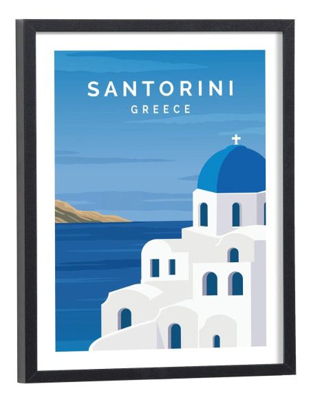 Affiche Santorin Vintage