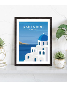 Affiche Santorin Vintage 2