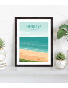 Affiche Hendaye vintage 2