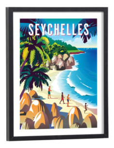 Affiche Seychelles Vintage