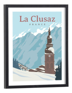 Affiche La Clusaz vintage