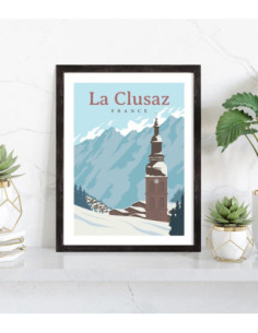 Affiche La Clusaz vintage 2