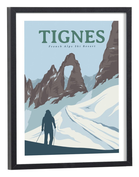 Affiche Tignes ski Vintage