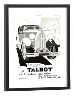 Affiche publicitaire Talbot ancienne