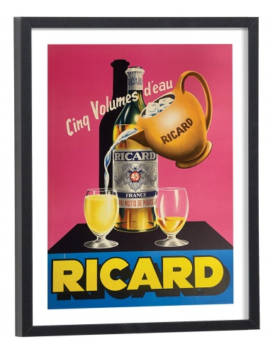 Affiche Pub Ricard - Cinq volumes d'eau