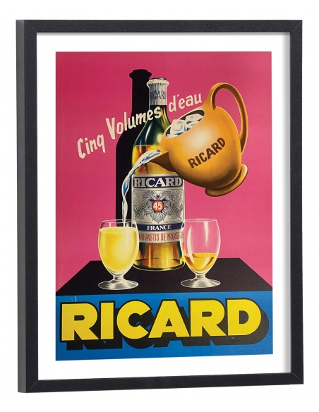 Affiche Pub Ricard - Cinq volumes d'eau