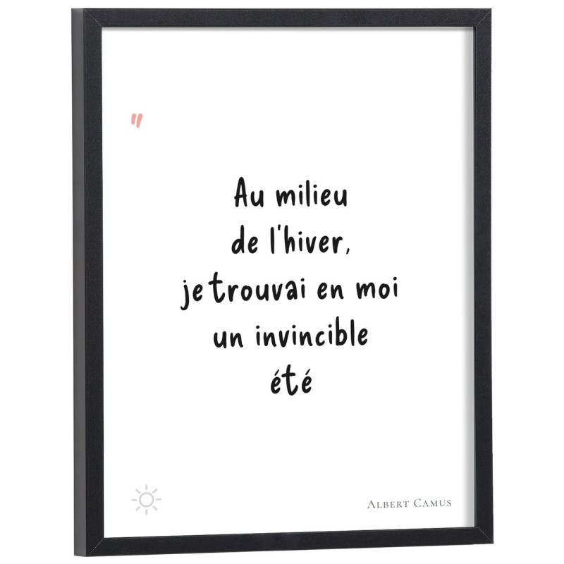 Affiche citation "Au milieu de l'hiver, je trouvai en moi un invincible été" Albert Camus