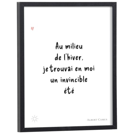 Affiche citation "Au milieu de l'hiver, je trouvai en moi un invincible été" Albert Camus