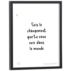 Affiche citation "Sois le changement que tu veux voir dans le monde" Mahatma Gandhi