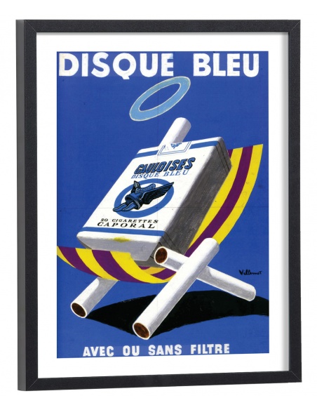 Affiche Pub Gauloises disque bleu