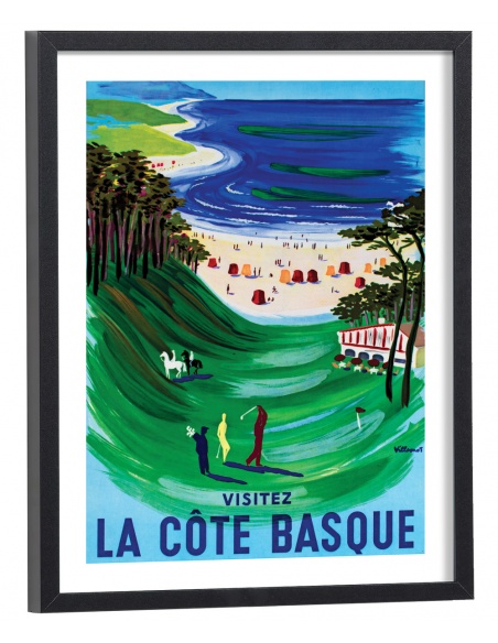 Affiche Pub Visitez la Côte Basque vintage