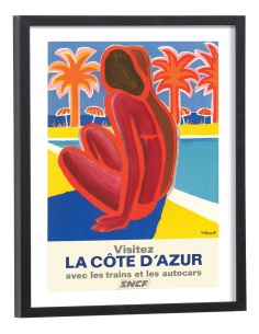 Affiche Pub SNCF Côte d'Azur vintage