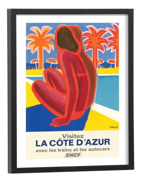 Affiche Pub SNCF Côte d'Azur vintage