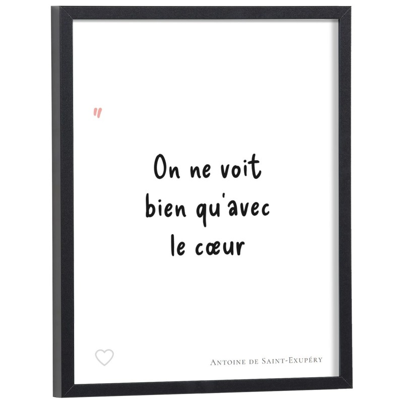 Affiche citation "On ne voit bien qu'avec le cœur" Antoine de Saint-Exupéry