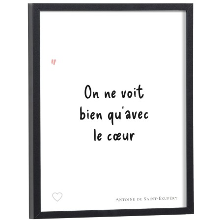 Affiche citation "On ne voit bien qu'avec le cœur" Antoine de Saint-Exupéry