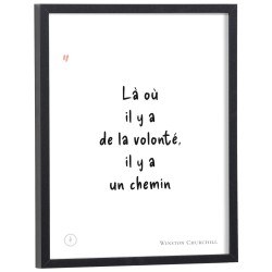 Affiche citation "Là où il y a de la volonté, il y a un chemin" Winston Churchill