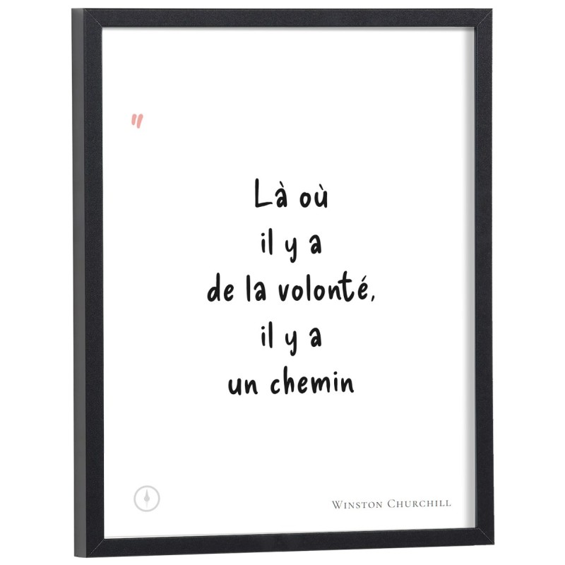 Affiche citation "Là où il y a de la volonté, il y a un chemin" Winston Churchill