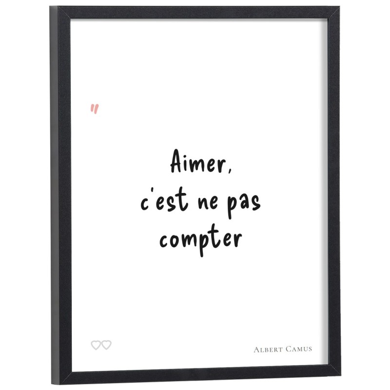 Affiche citation "Aimer, c'est ne pas compter" Albert Camus