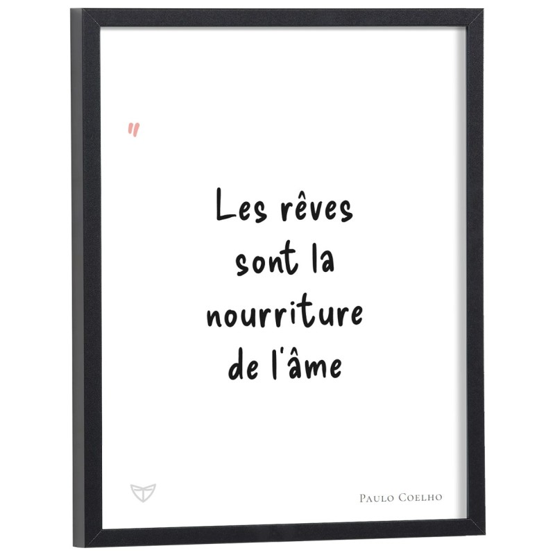 Affiche citation "Les rêves sont la nourriture de l'âme" Paulo Coelho