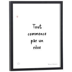 Affiche citation "Tout commence par un rêve" Walt Disney