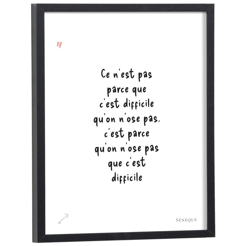 Affiche citation "Ce n'est pas parce que c'est difficile qu'on n'ose pas" Sénèque