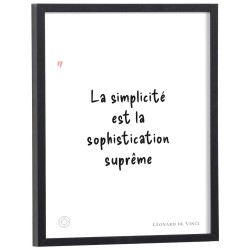 Affiche citation "La simplicité est la sophistication suprême" Léonard de Vinci