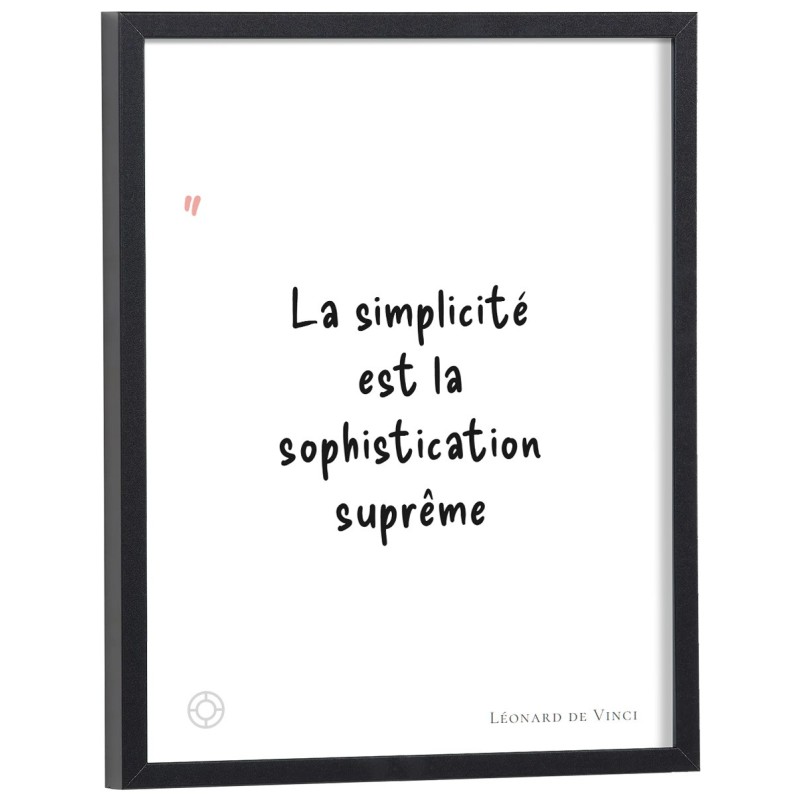 Affiche citation "La simplicité est la sophistication suprême" Léonard de Vinci