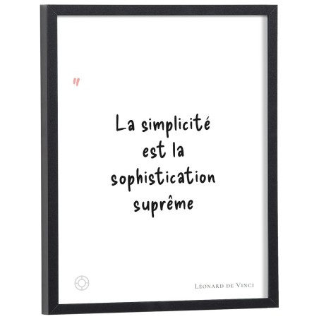 Affiche citation "La simplicité est la sophistication suprême" Léonard de Vinci