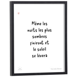 Affiche citation "Même les nuits les plus sombres finiront et le soleil se lèvera" Victor Hugo