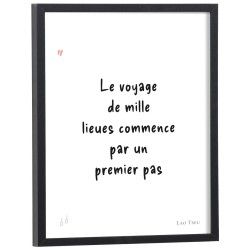 Affiche citation "Le voyage de mille lieues commence par un premier pas" Lao Tseu