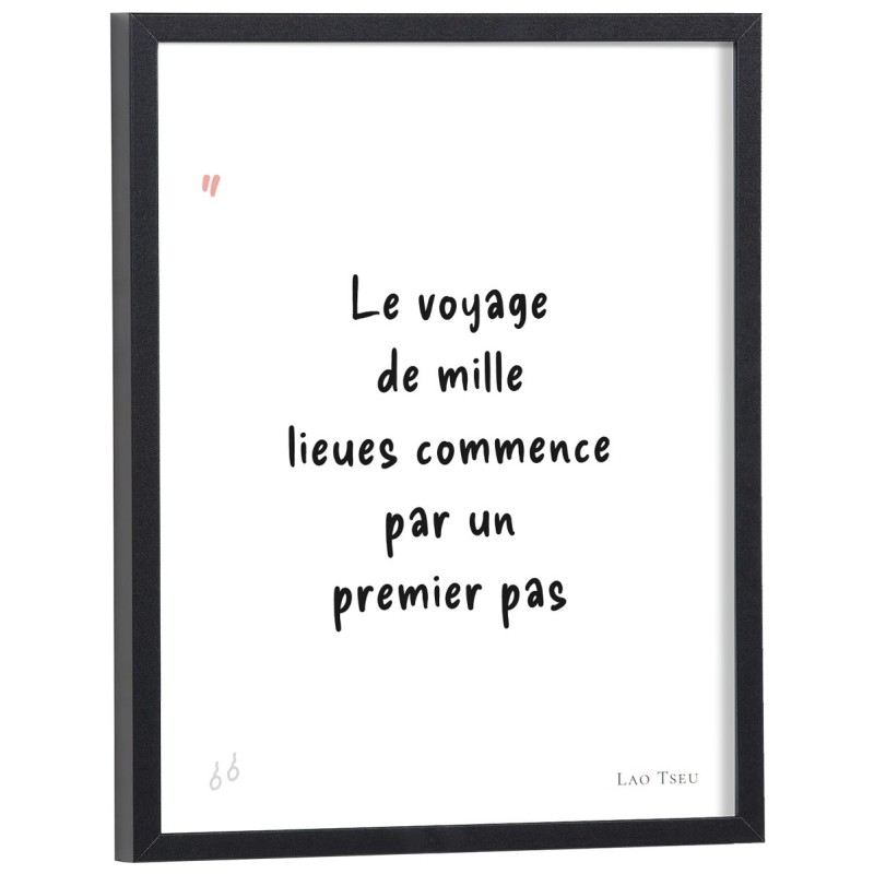 Affiche citation "Le voyage de mille lieues commence par un premier pas" Lao Tseu