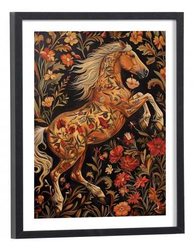 Affiche Cheval William Morris vintage