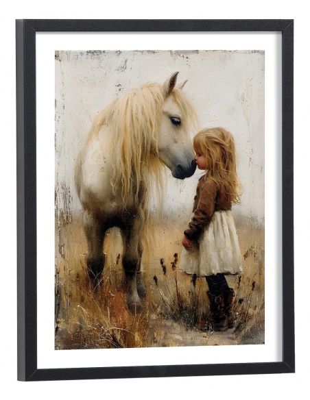 Affiche Cheval et petite fille