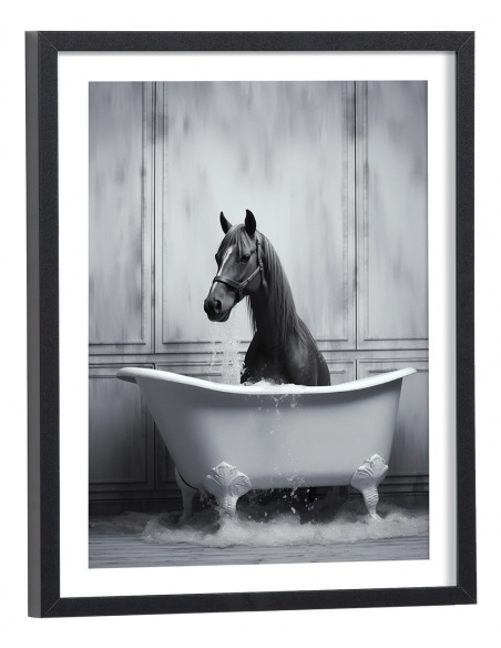 Affiche Cheval dans une baignoire