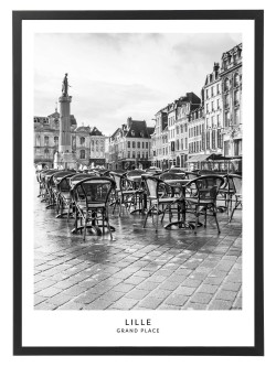 Affiche Lille noir et blanc